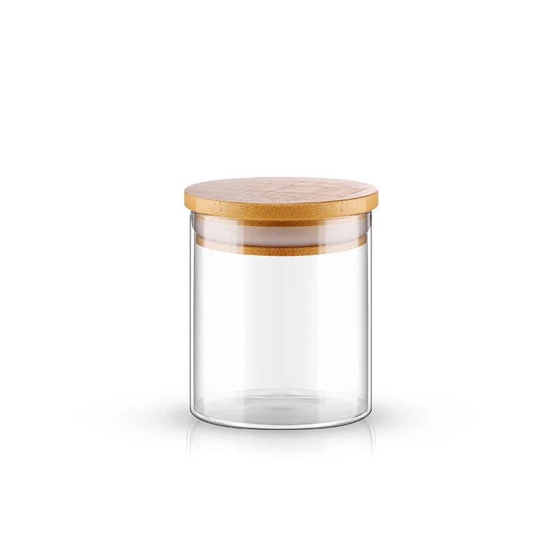 25ml Transparent Glass BottlesJars Vials Terrarium with Bamboo Lids for Art Crafts Wedding Favors 2pcs/5pcs/10pcs/12pcs/20/24pcs 5