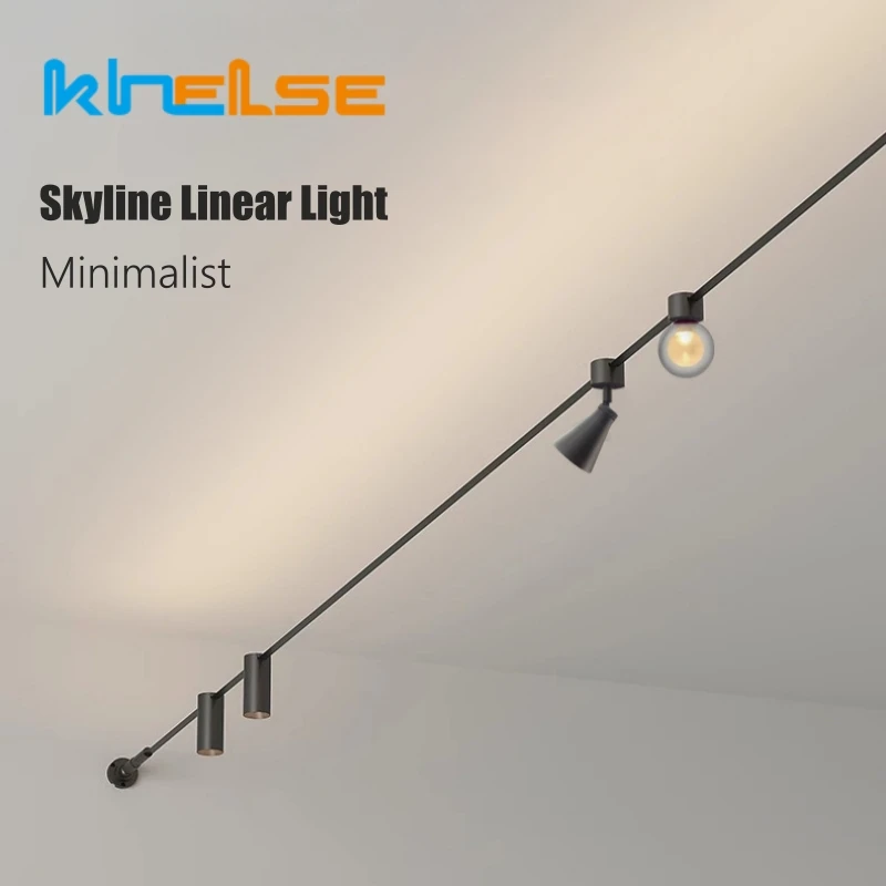 MinimalistSkylineLinearLightCorridorAisleCeilingLEDSteelStripLightLivingRoomBackgroundLineDecorWallSconceLamp