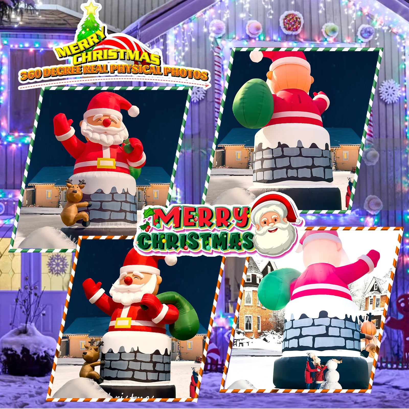 Giant Inflatable Santa Claus Outdoor Christmas Decoration outdoor toys inflatable bubble house