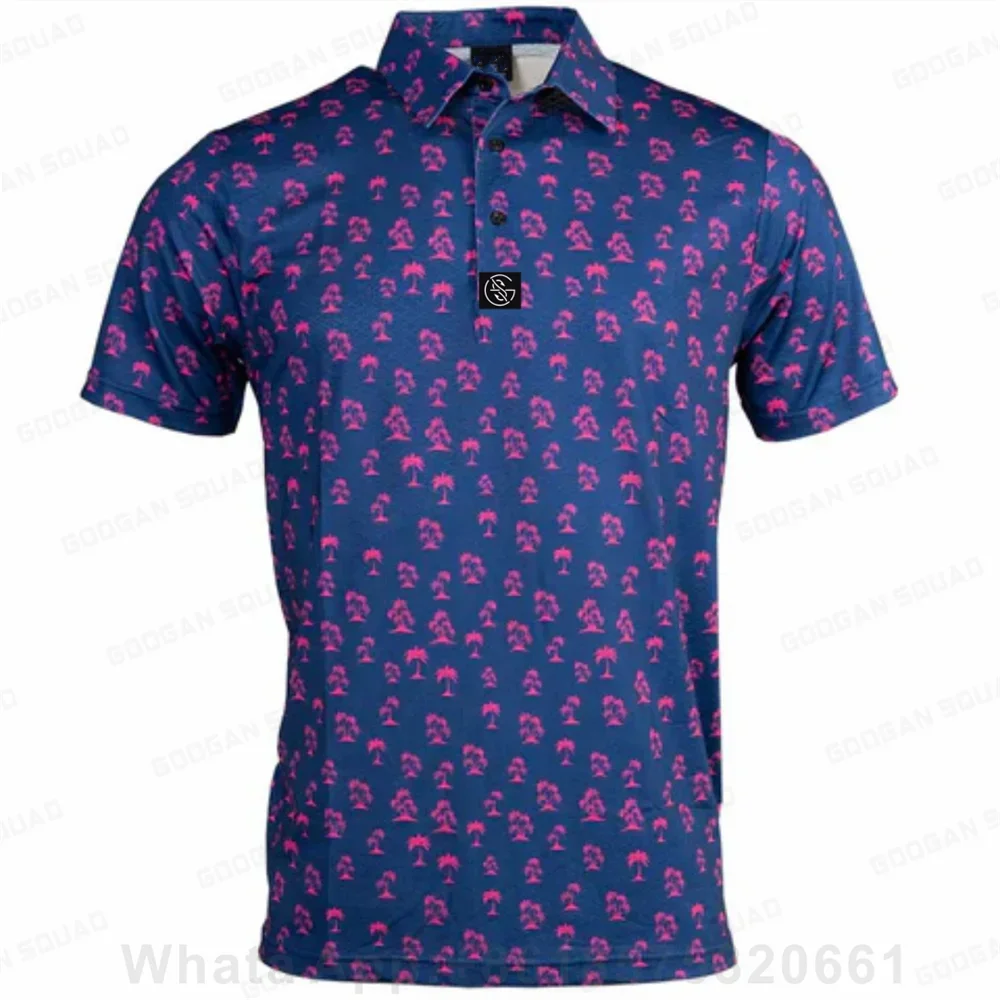 Men's Polo T-Shirt Short Sleeve Fishing Golf Clothing Summer Quick Dry Casual Fashion Volleyball Tops