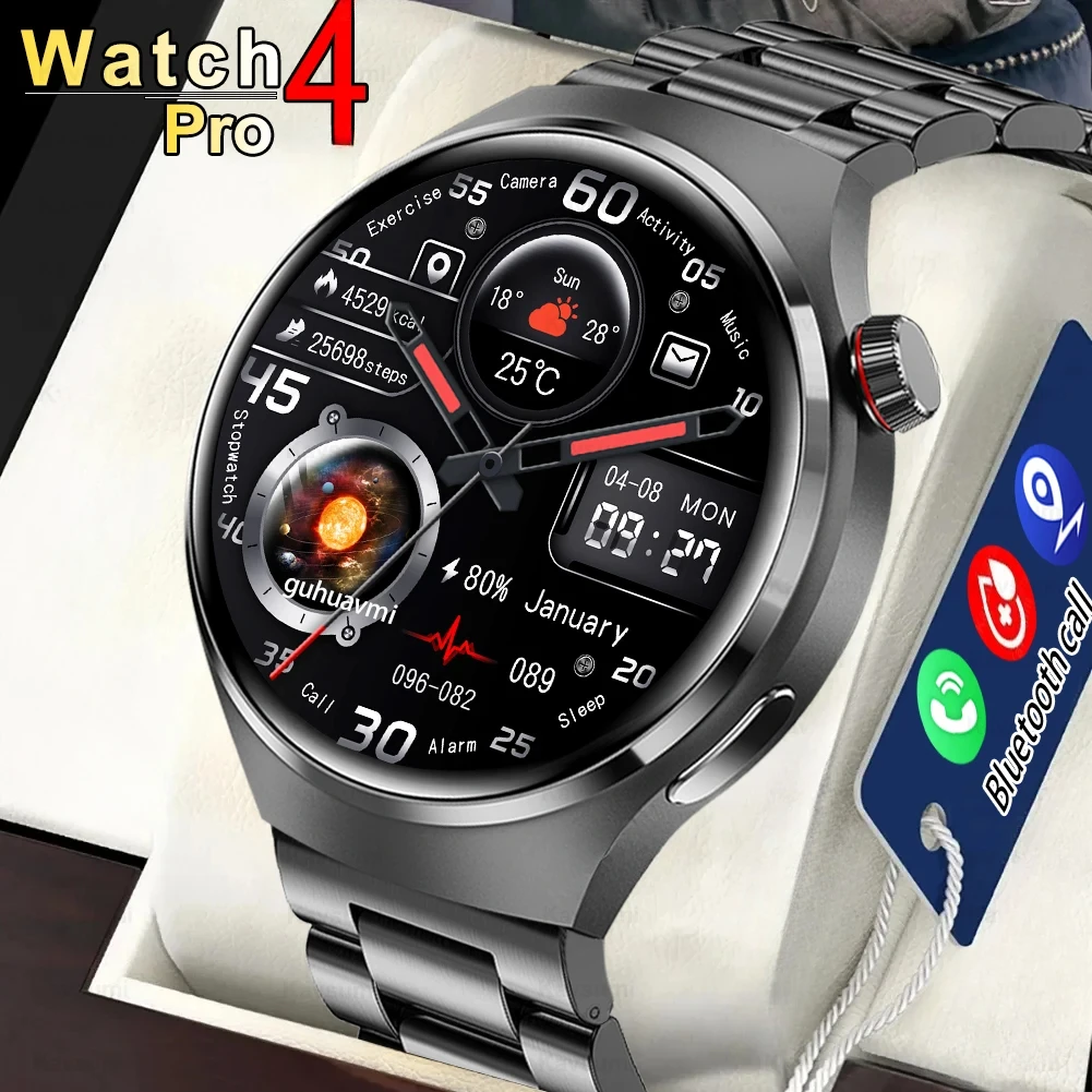 

For Huawei GT4 Pro NFC Smart Watch Men AMOLED 360*360 HD Screen GPS Bluetooth Call Waterproof Heart Rate Blood Sugar Smartwatch