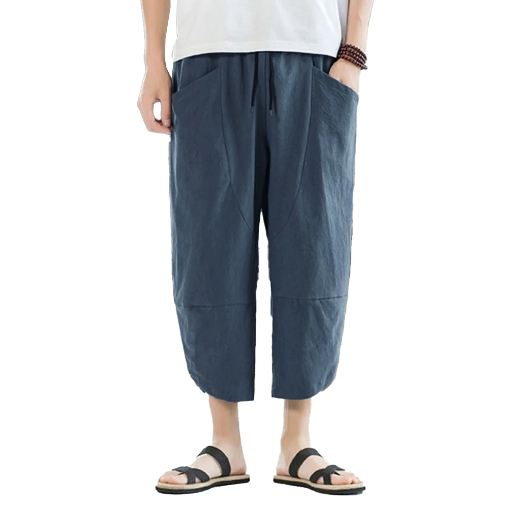 

Hot Sale Cotton And Linen Capri Pants Men's Summer Thin Linen Pants Casual Beach Pants Men's Pants Shorts