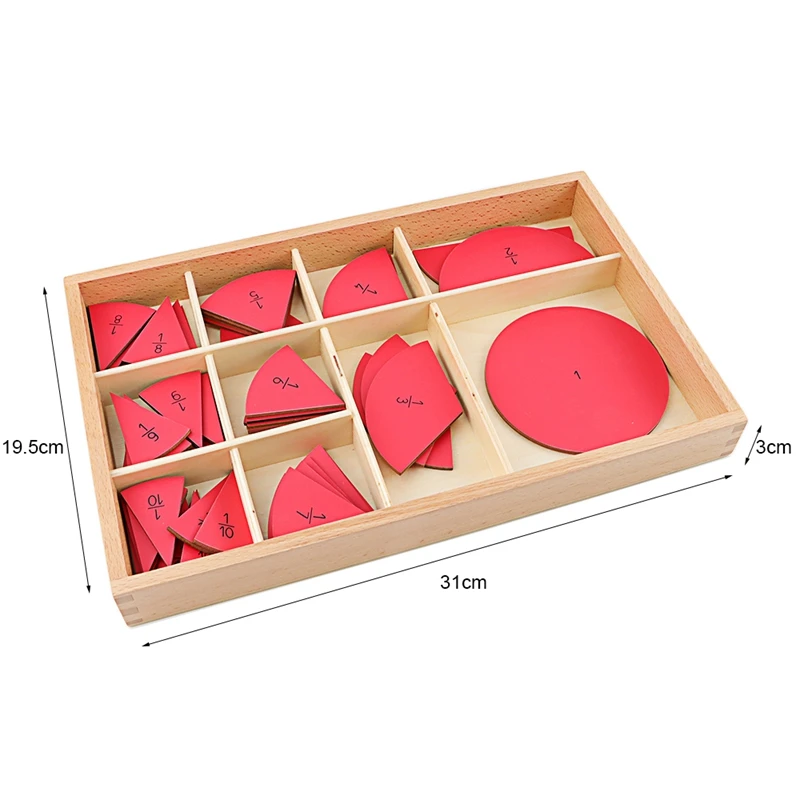 Baby Toy Montessori Materials Cut-Out Labeled Fraction Circles 1-10 & 11-20 Teaching Aids Toys for Children Education Preschool 6