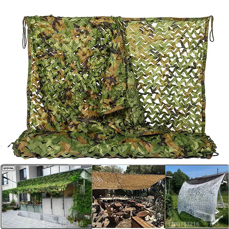 Camouflage Net Pavilion Camouflage Net Shade Garden Decoration 2x5m/3x4m/4x5m Green Jungle White Desert Color