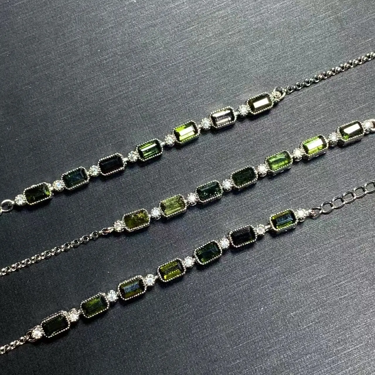 Natural GREEN Tourmaline Tennis Bracelet Bracelets & Bangles For Women Adjustable Fine Jewelry Gift Stone RED