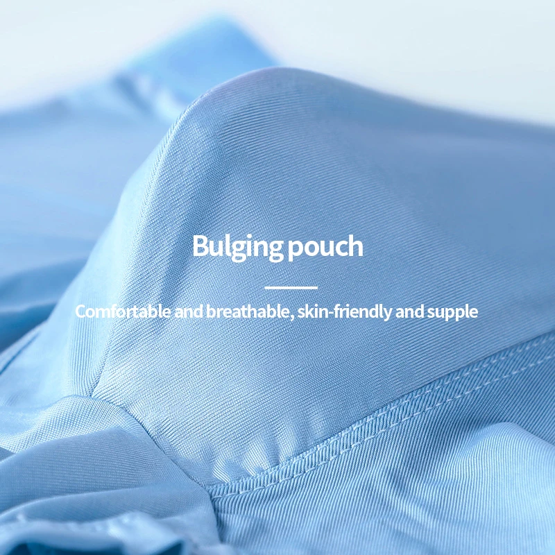 Nanjian Men Underwear 3A Grade Antibacterial Crotch Boxer Solid Light-thin Breathable Underpants High Elastic 4pcs Male Panties