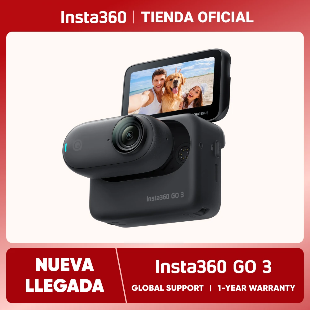 Insta360 GO 3-cámara Vlogging y cámara de acción para Creator, Vloggers con pantalla táctil abatible, pequeña, ligera y portátil