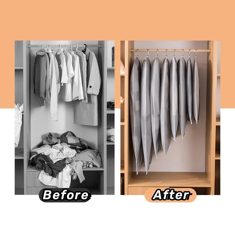 Clothes Dust Cover Household Washable Clothes Dust Bag Coat Cover Dry Cleaner Clothing Store Hanging Clothes Bag Storage Bag 3
