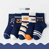 New 5 Pairs Kids Boys Socks Tennis Series Children Sport School Students Socks Spring Autumn Soft Cotton Toddler Mid Tube Sock 2