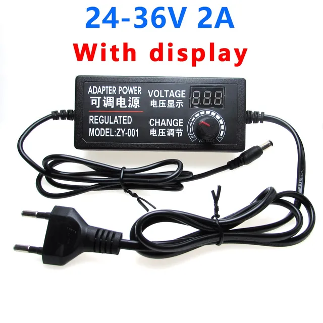 AC DC Power Supply 3V 9V 12V 24V 36V 2A 3A 5A 10A Lighting Transformer 220V To 12V Led Adjustable Power Supply Adapter 12 V Volt 24V-36V 2A Display