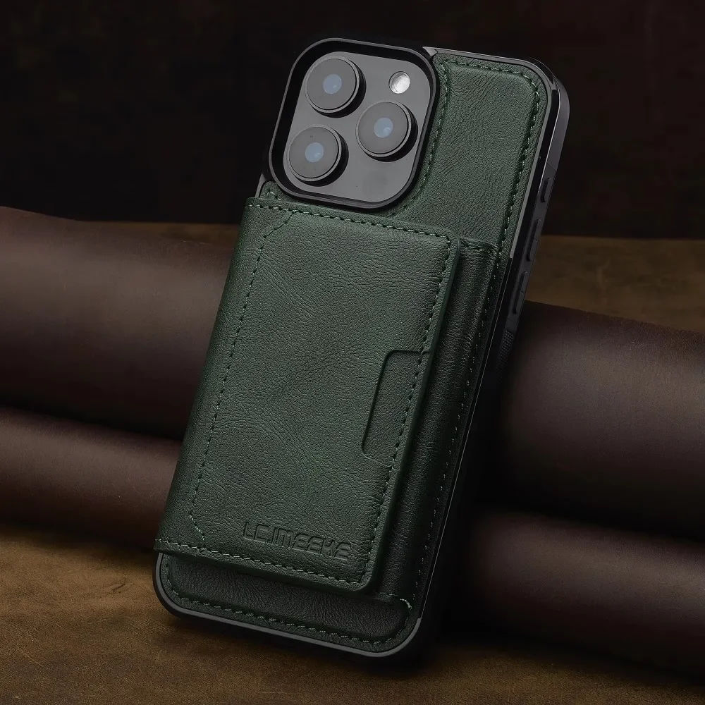 Detachable Wallet Case For iPhone 16 Pro Max 15 14 Plus 13 12 11 XS XR X 7 8 SE 2022 2020 2024 For MagSafe Cards Holder Cover