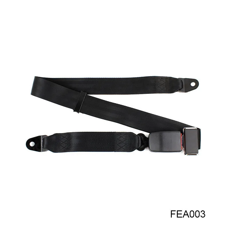 

ECE R16 Simple 2-point Adjustable Car Seatbelt Black Safety Belt FEA003