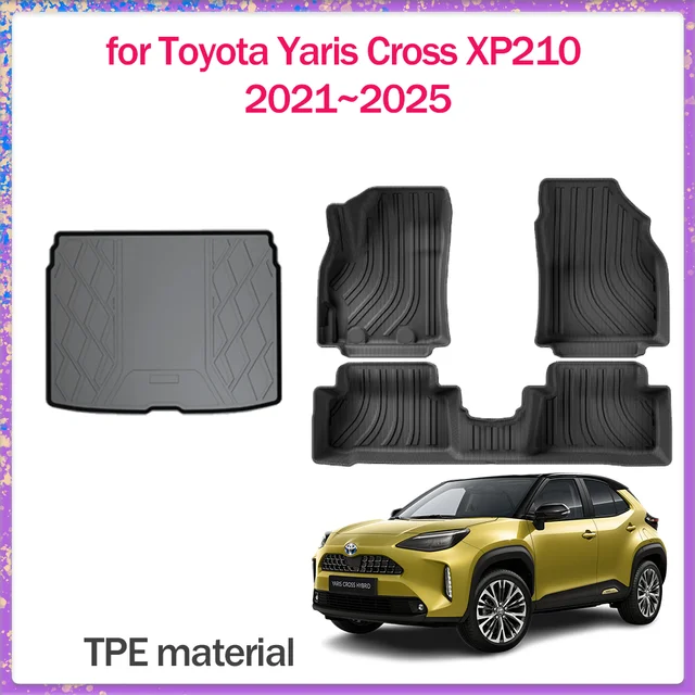 Car Floor Mat for Toyota Yaris Cross XP210 2021~2025 2022 TPE Foot Liner Waterproof Trunk Seats Pad Carpet Custom Rug Accessorie 1