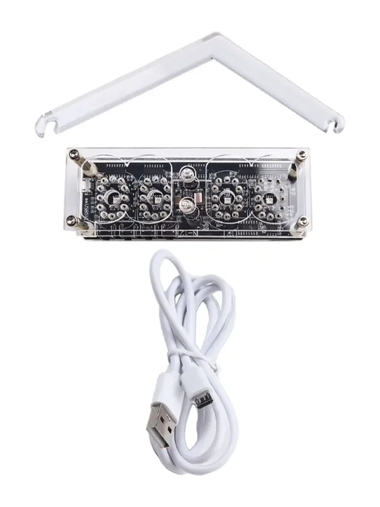 - Fluorescent 225 Colors Digital Clock Digital Clock Fluorescent High Precision Clock - Glow Tube Nixie Clock Practical 2