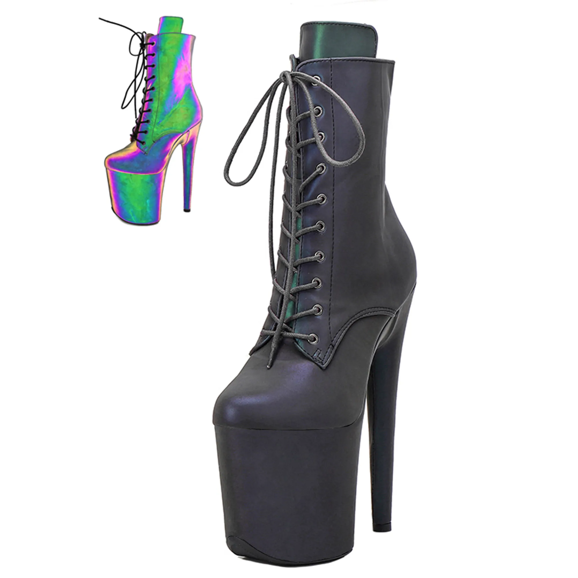 WUXIN Womens 8 Inch Platform Stripper Heels Boots