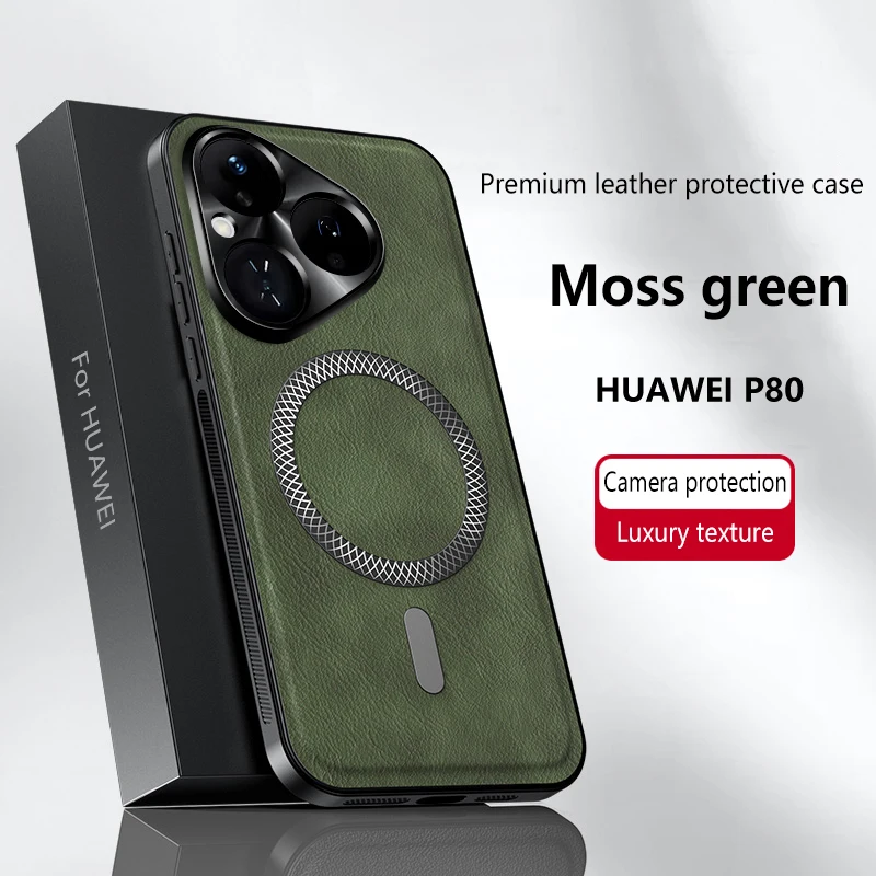 Leather Magnetic Phone Case with MagSafe Compatibility