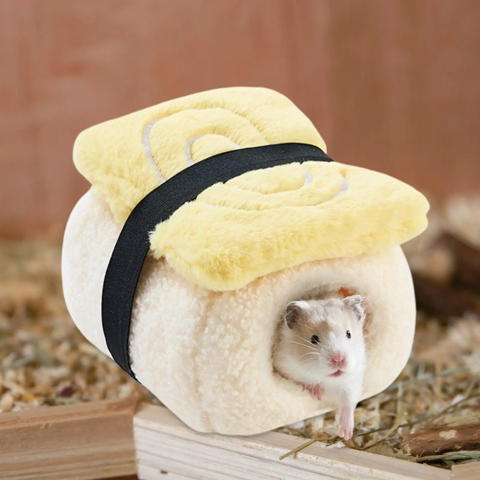Small Animal Bed House Sushi Style PP Cotton Warm Nest Triple Layer Insulation for Hamster Rat Hideout Small Animal Bed House Sushi Style PP Cotton Warm Nest Triple Layer Insulation for Hamster Rat Hideout