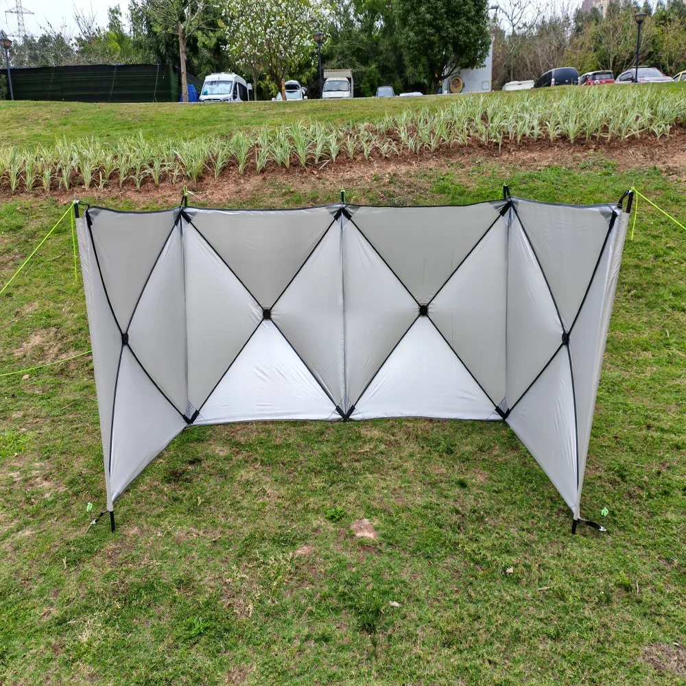Outdoor Windproof Shield Folding Camping Windshield Gas Stove Burner Windscreen Shelter Wind Picnic Camping Large Panel Camping 5