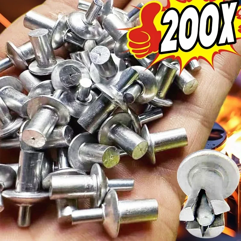 Knock Type Aluminum Alloy Expansion Rivets Hammer Drive Expansion Nails Head Piercing Metal Rod Screws Board Wall Fasteners Part rivets and fasteners rivets and screws