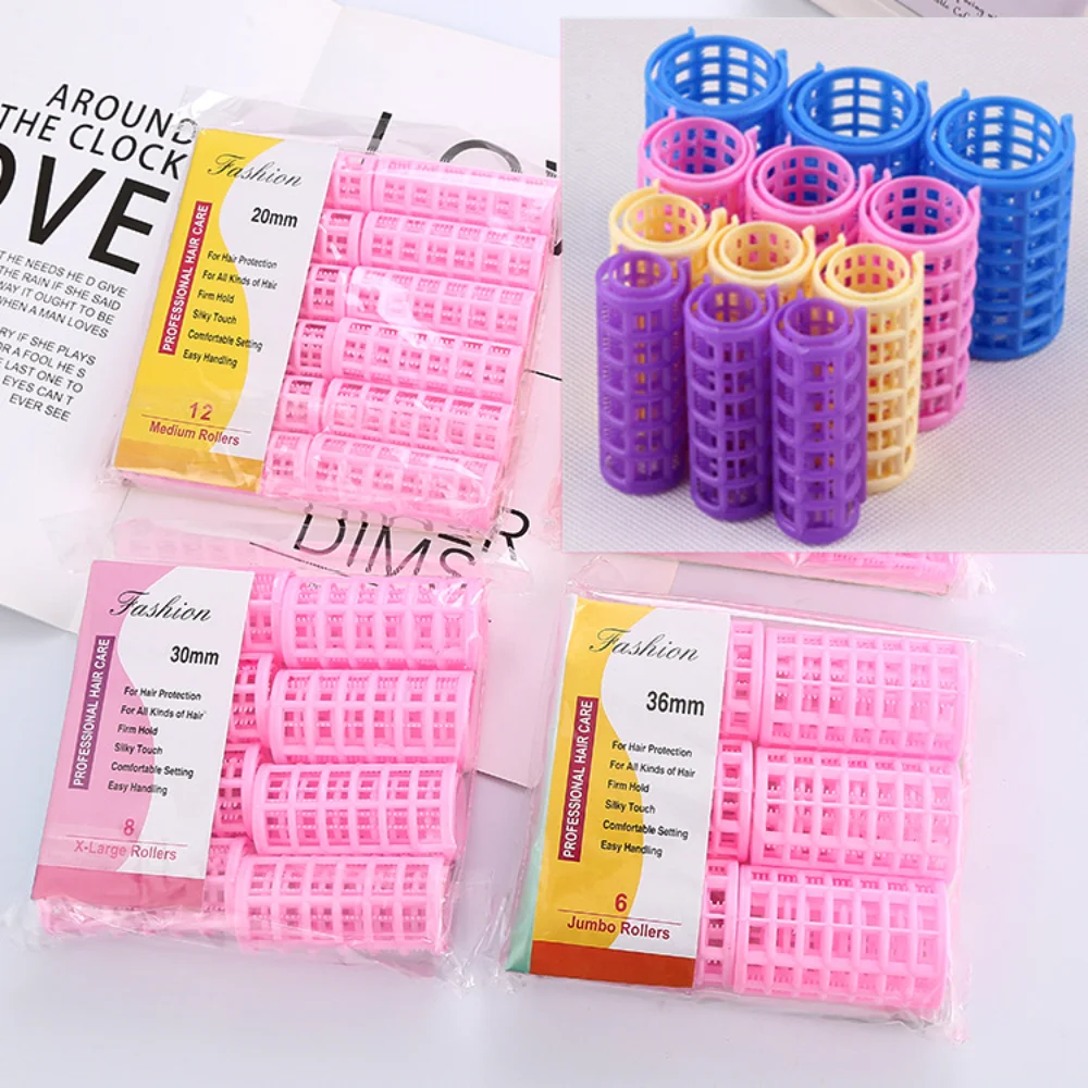 No Heat Hair Rollers Set Plastic Lazy Curls Root Perm Rods Heatless Hair Bigodino Bangs Curling Rod Hair Styling Tool Colore Casuale