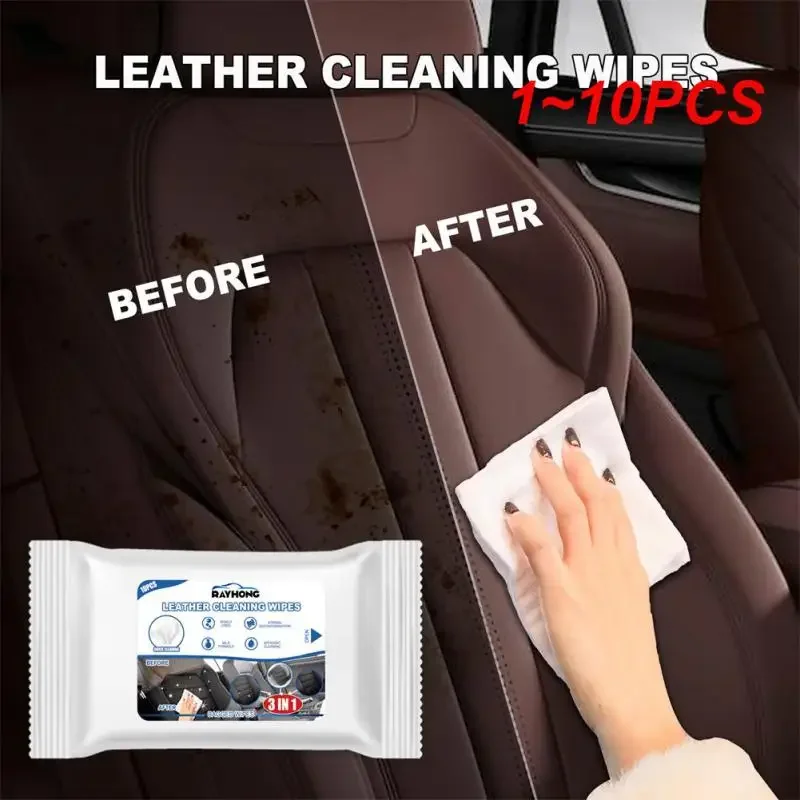 

1~10PCS Car Interior Cleaning Wipes Clean Tool Multi-functional for Dashboard Seat Leather Console Carpet Disposable Auto