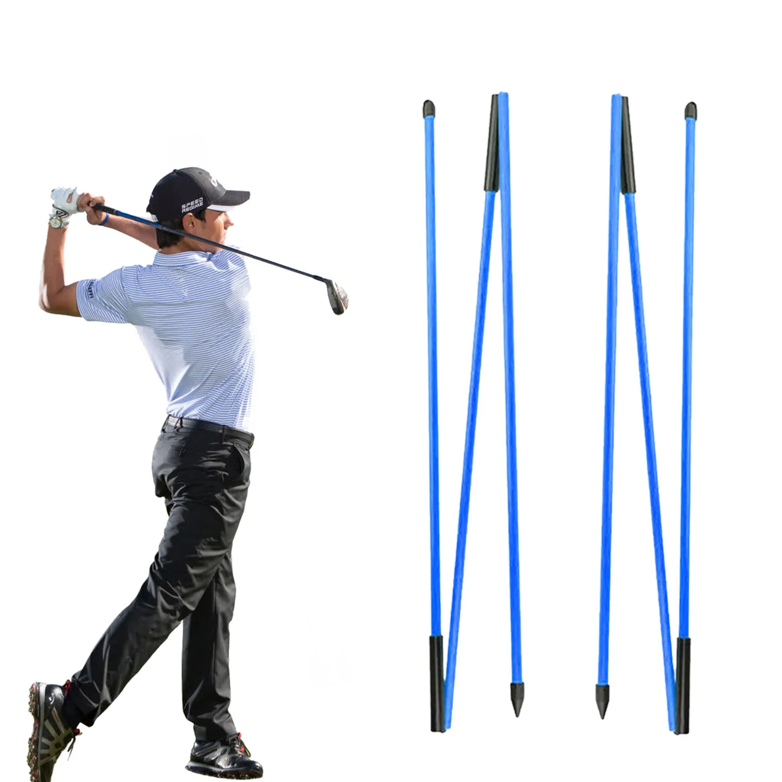 Golf Sticks Alignment Aid Posture Corrector Golf Training Aid Golf Alignment Rods 2 Pack For