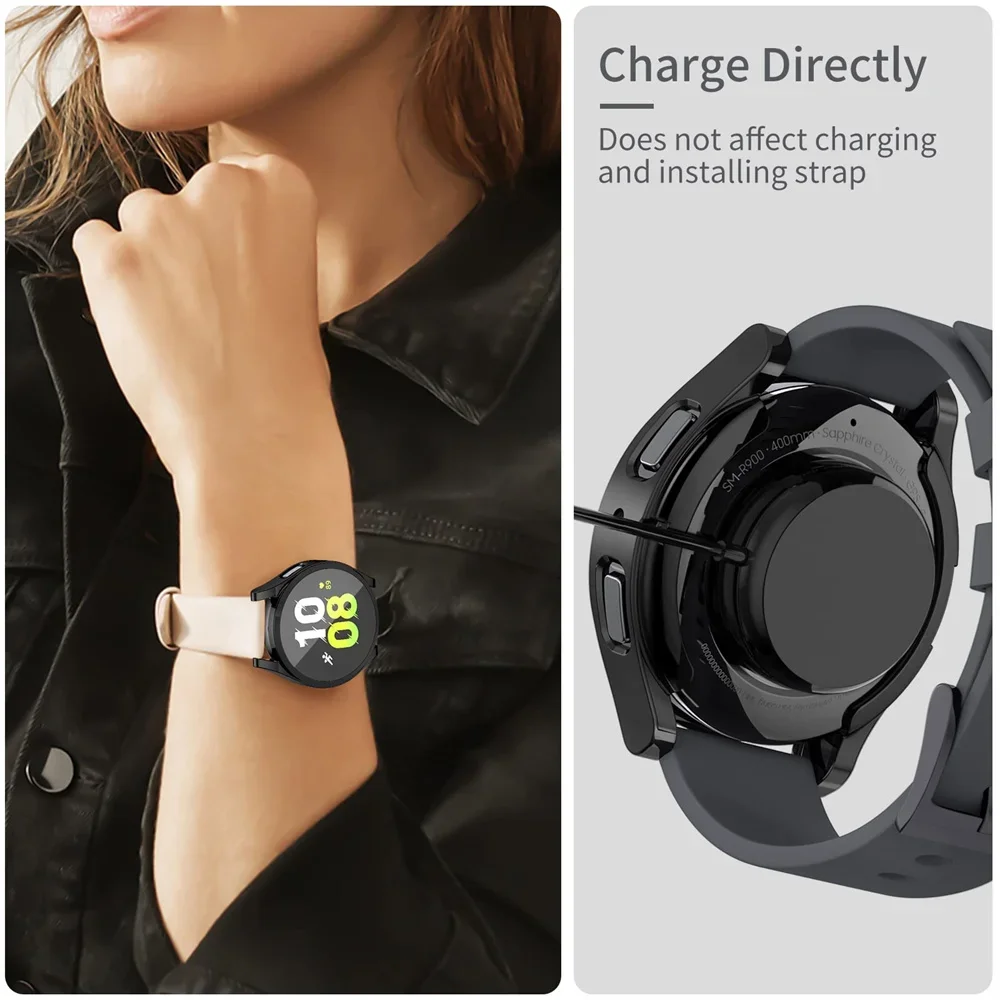 Premium TPU Protective Case with Full Cover Bumper and Screen Protector for Samsung Galaxy Smartwatches