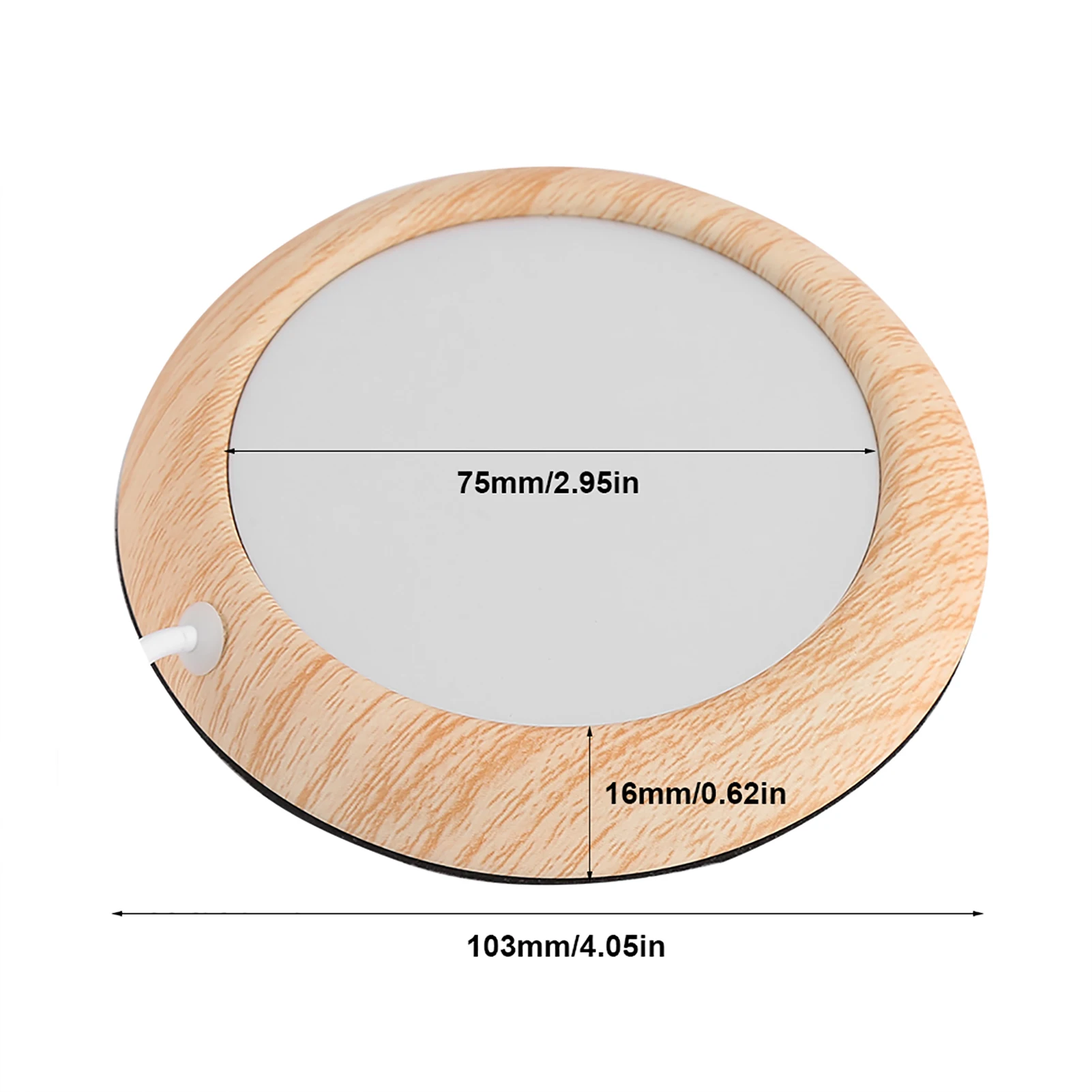 Elegant Wood Grain USB Heated Beverage Mug Warmer Mat
