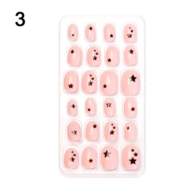 Candy False Nail Tips Children Cartoon Full Cover Kid Glue Self Fake Nail Art for Girls Manicure Tips Nail Decor