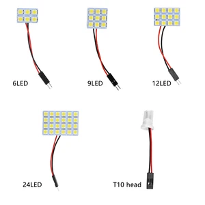 1PCS LED Bulb T10 5050 6/9/12/24 LED Light DC 12V White Car Interior Dome Reading Trunk Lamps Dressing Lamp Trunk Light