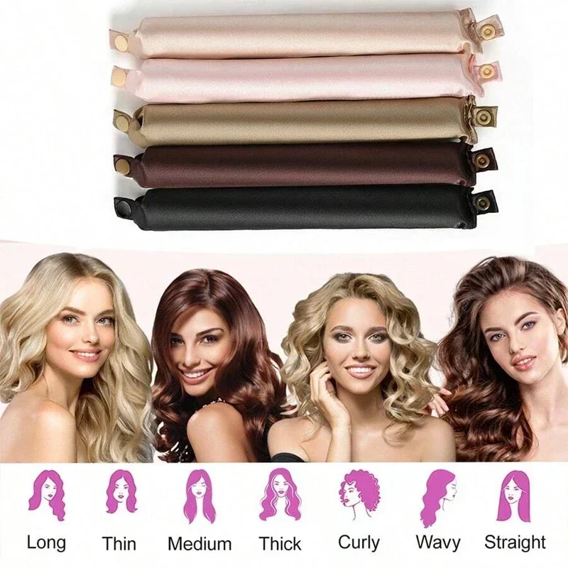 Heatless Curling Rod Headband Satin Hair Curler No Heat Hair Rollers Lazy Curls Soft Curlers Sleeping Flexi Rods Styling Tools hair styling tool hair curling tools