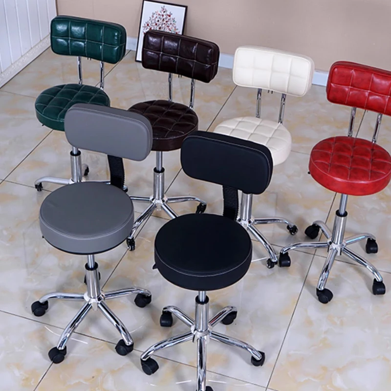 Bar Adjustable Barber Chair Backrest Carefree Rotation Barber Chair Master Cashier's High Footed Silla Barberia Tattoo Furniture