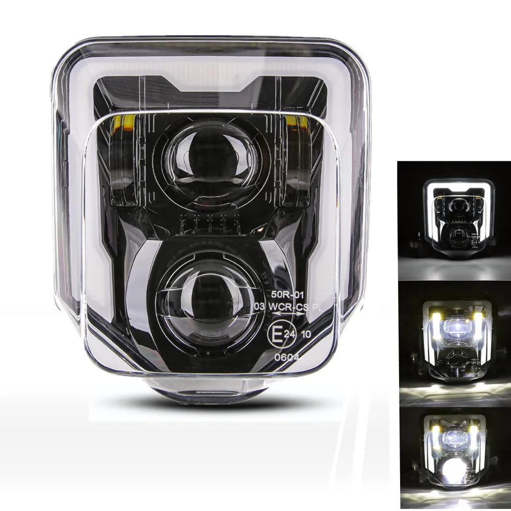 EmarkedE24MotorcycleHeadlightForHusqvarnaEnduroLedHeadlightFE