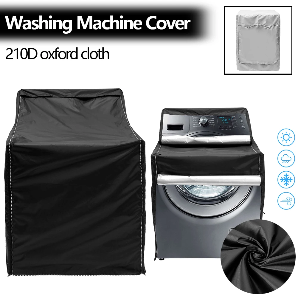Washing Machine Cover Waterproof Dustproof Washer Dryer Cover with Zipper Sun-Proof Protects the Machine for Most Washers Dryer