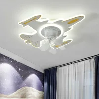 Ventilateur de plafond avec lumière ventilateur de plafond d'avion avec télécommande LED gradation plafonnier lustre éclairage pour chambre d'enfant 1