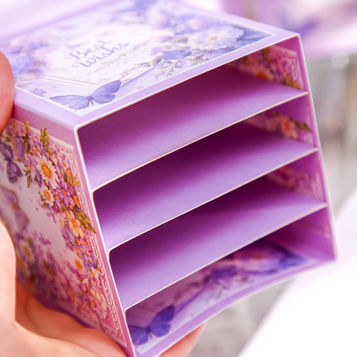 Flower Wishes Greeting Card 3D flower Flower Butterfly Greeting Card Hollow Paper Personalized Party Decoration Gifts 1Pcs