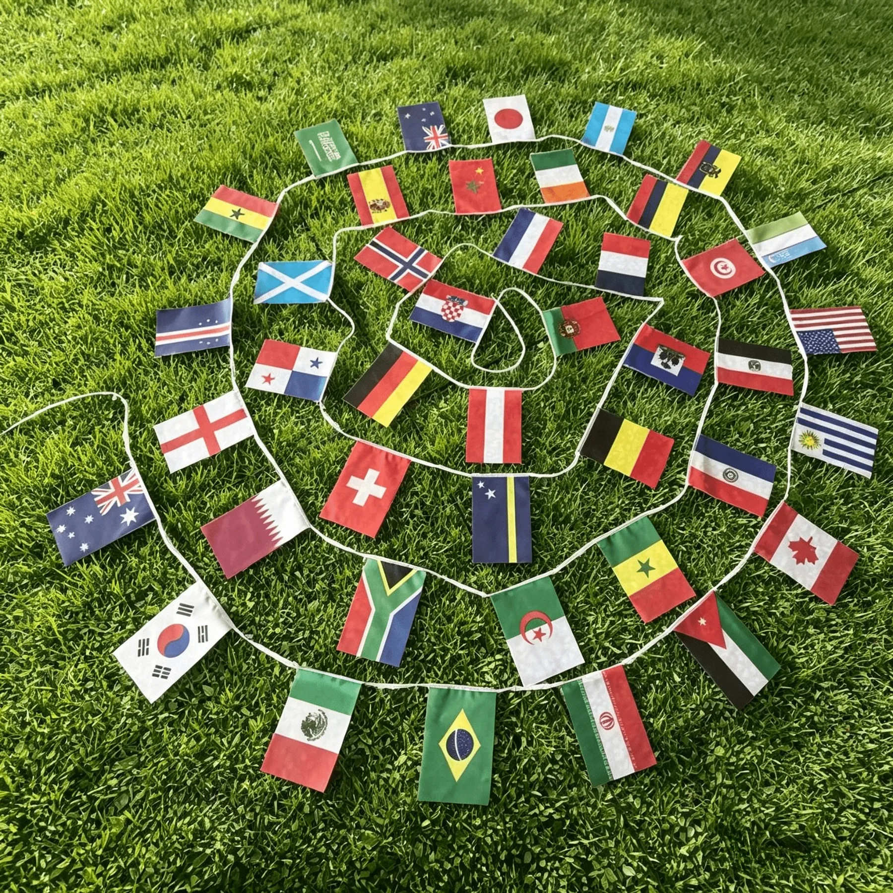 Xvggdg  48pcs   2026 football Cup Flag 14x21cm  Small World Flag Hanging Flag NEW cup Countries Flag for Bar Bunting Decoration