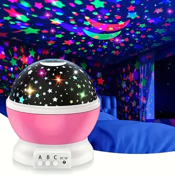 USB powered starry night light projector with moon and stars -360 ° rotatable, 9 color modes 1