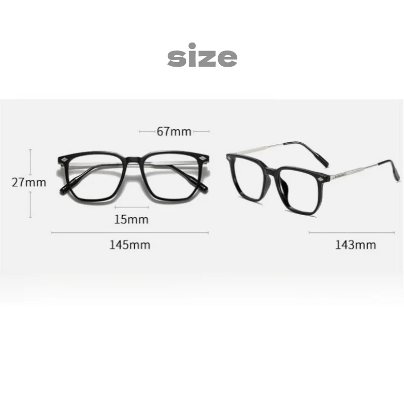 F·DRACON TR90 Eyeglass Frame Business Box Men's Eyeglass Frame Protective Black Frame Optical Prescription Glasses Women 8131