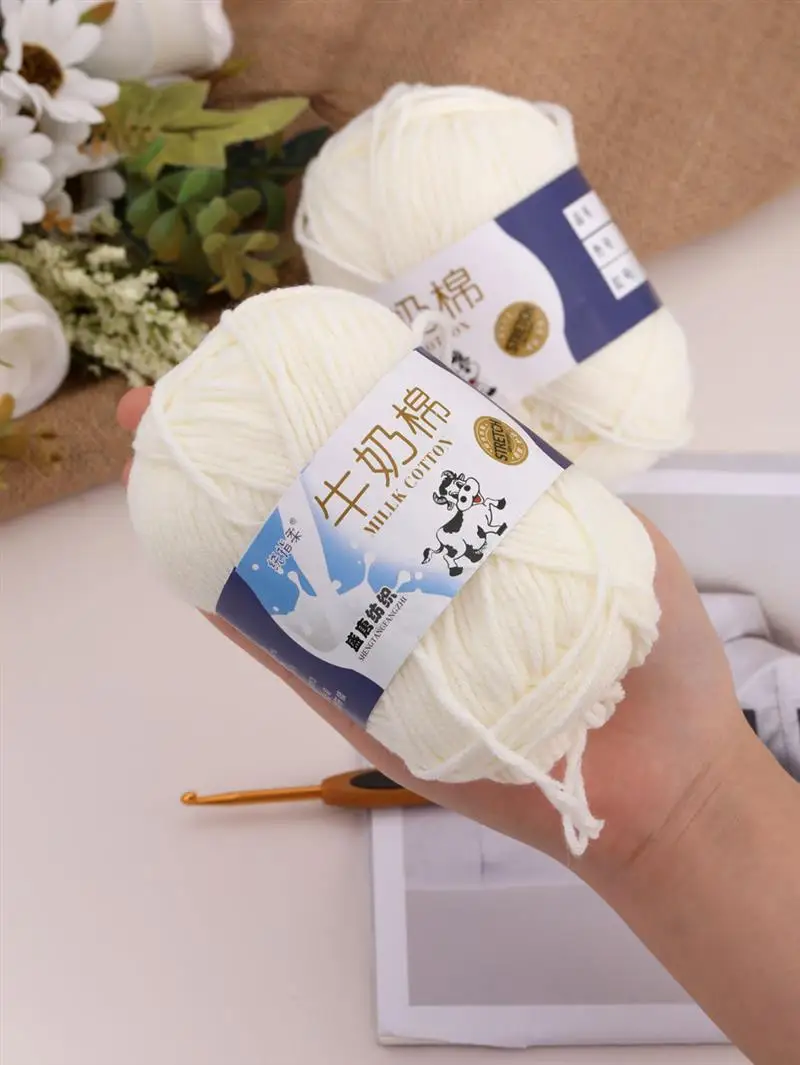 Description Picture 5 of itemMilk Sweet Soft Cotton Baby Knitting Wool Yarn Thick Yarn Fiber Velvet Yarn Hand Knitting Wool Crochet Yarn For DIY Sweater