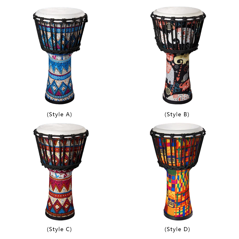 Goatskin Drumhead African Drum Colorful Art Patterns 8inch Djembe Drum Bongo Great Gift for Beginners Adults and Kids musical percussion instruments