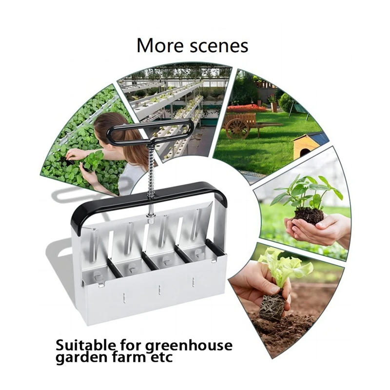 T02C!-Manual Clod Soil Blockers Garden Tools Seeding Tools Soil Block Blocking Tool For Seed Stater Tray