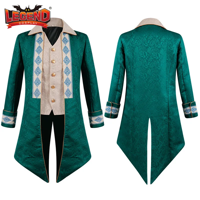 

18th Century Men's Medieval Historical Costume Gothic Victorian Tuxedo Prince Uniform Suit Musical Performance Halloween Outfit