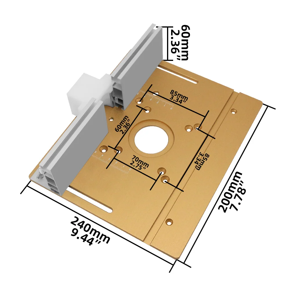 Enhanced Aluminium Router Table Insert Plate with Miter Gauge for DIY Woodworking Projects