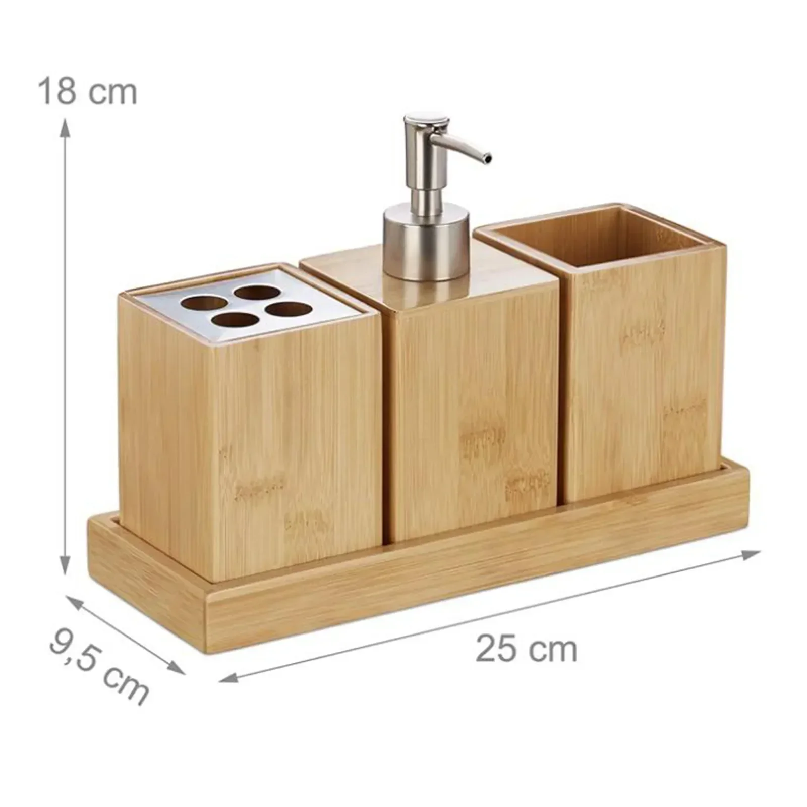 

Storage Home Household for Organizer Accessories Set Wooden Vanity Tray Bathroom Multifunction Toothbrush 4pcs Holder