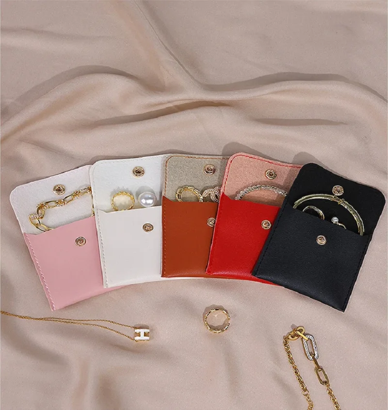 1pc Portable PU Leather Jewelry Storage Bag, Bag for Necklaces Bracelets Rings Earrings, Compact Jewelry Organizer Pouch