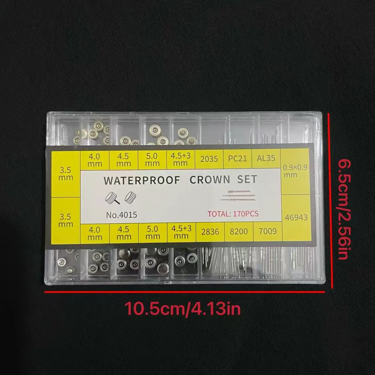 Ultimate Waterproof Watch Crown Stem Kit, 170-Piece Watch Repair Set