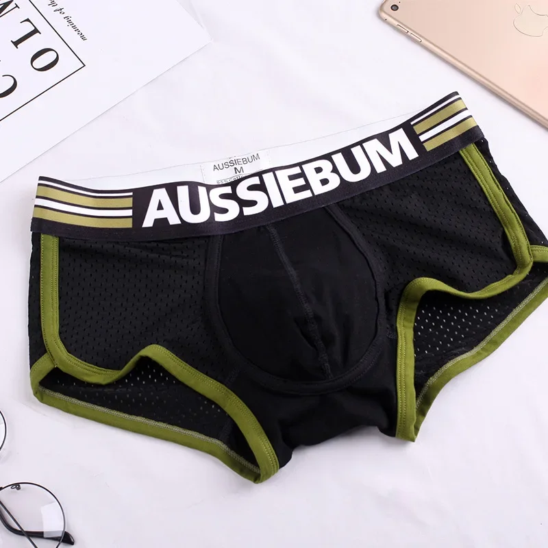 Wholesale cotton men's underwear men's boxers net through u convex design boxers boxers men's underwear 2