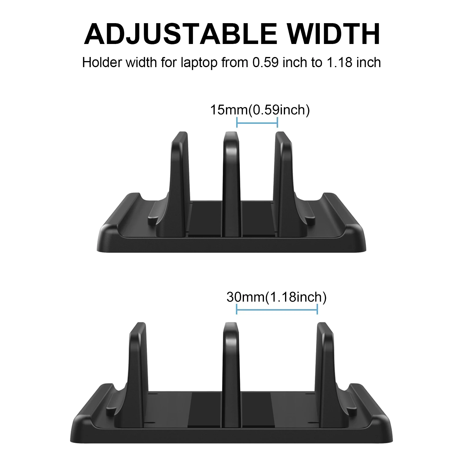 Supporto da tavolo a 3 slot supporto per Laptop verticale per Macbook Air Pro 13 16 supporto da tavolo robusto dimensioni del Dock regolabile per Notebook