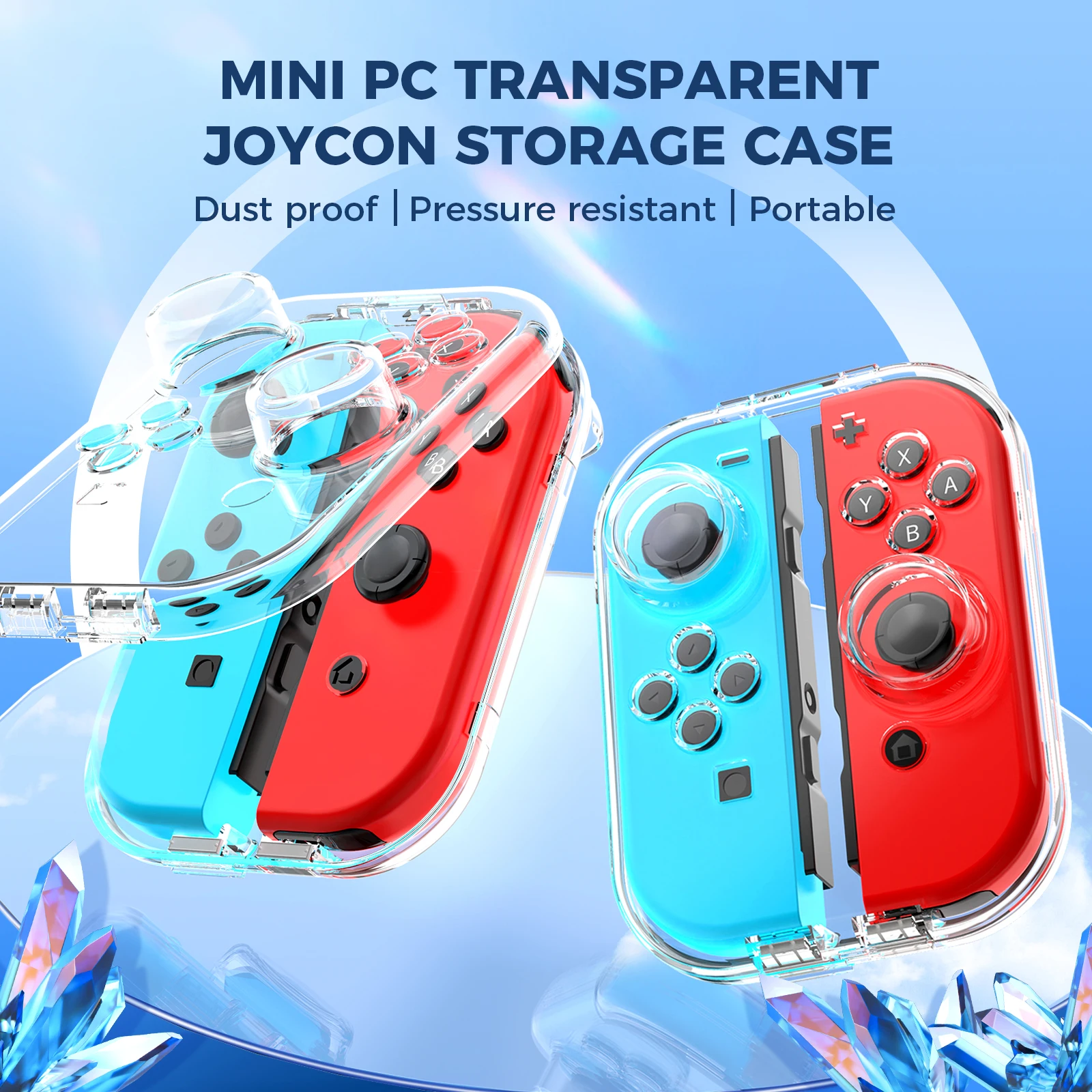 IINE L954 Mini PC for Switch LED handle Transparent Storage Case No-Wristband Version